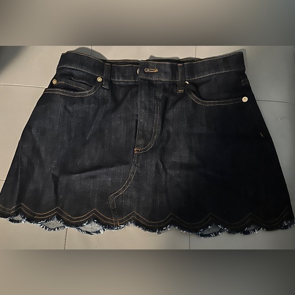 Red Valentino Scalloped hem denim mini skirt size 40 - Picture 4 of 6